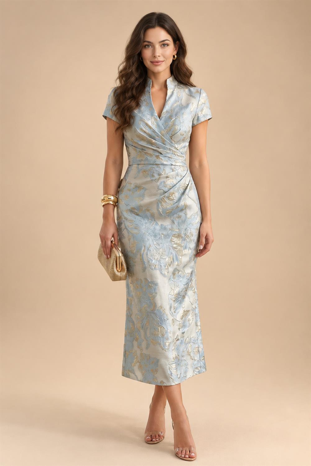 Sheath/Column Scoop Neck Velvet Floor-Length Mother of the Bride & Groom Dresses with Ruched Waist & Pockets (SHI22501602)