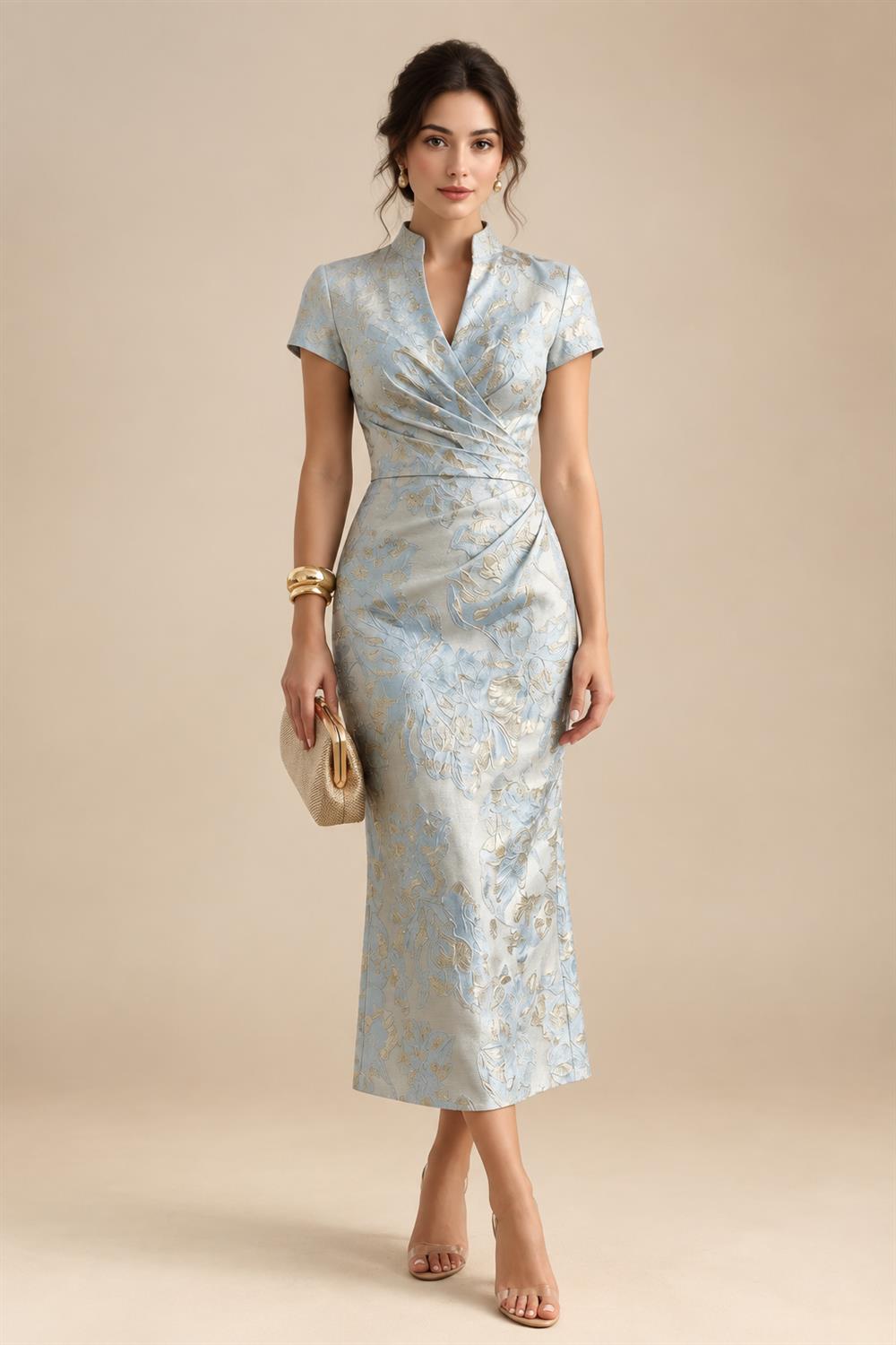 Pantsuits Separates Scoop Neck Sequins Asymmetrical Ankle-Length Mother of the Bride Dress with Slit (SHI22500132)