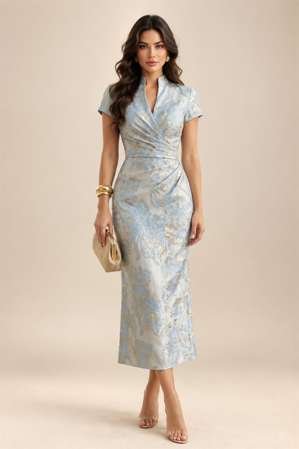 A-Line/Princess Scoop Neck Chiffon Maxi Mother of the Bride & Groom Dresses with Lace Appliques & Pleats (SHI22501638)