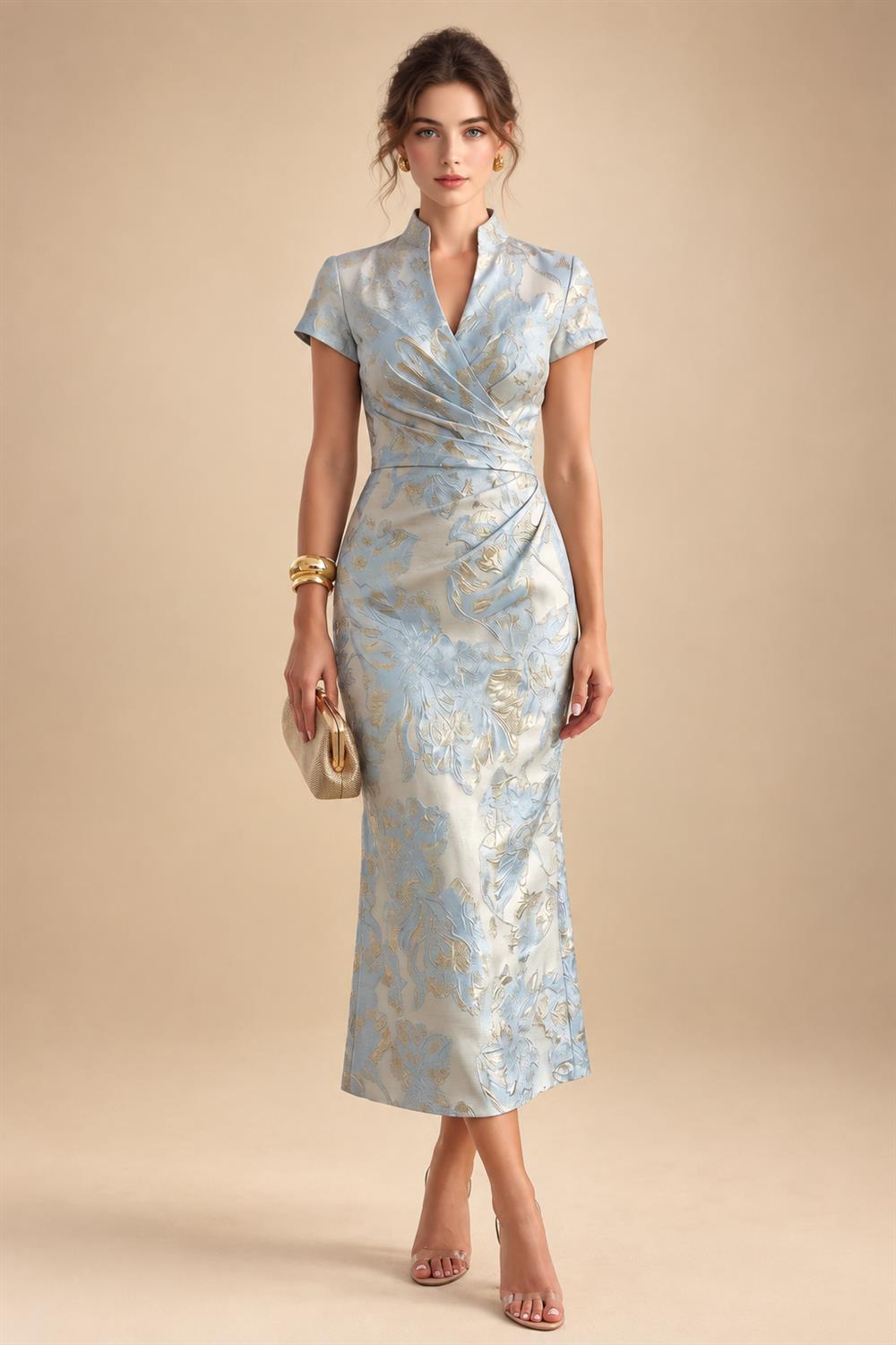 Chiffon Sheath/Column Scoop Neck Floor-Length Mother of the Bride & Groom Dresses with Lace Embroidery Bodice & Ruched Waist (SHI22501513)