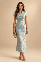 Lace Sheath/Column One Shoulder Floor-Length Mother of the Bride & Groom Dresses with Ruched Waist (SHI22500892)