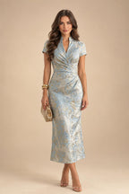 Chiffon Lace A-Line/Princess Off Shoulder Long Mother of the Bride & Groom Dresses with Ruched Waist & Sweep Train (SHI22501250)