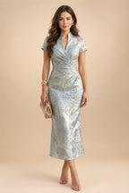 A-Line/Princess Scoop Neck Satin High-Low Mother of the Bride & Groom Dresses with Ruffles & Bow (SHI22501630)