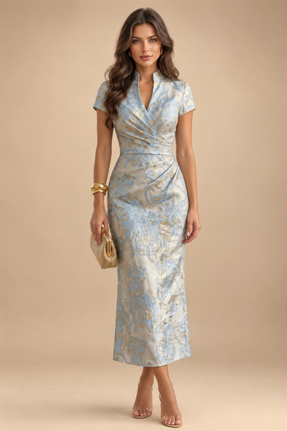 Jacquard A-Line/Princess Strapless Mini Homecoming Dresses with Bow & Pearls (SHI22370329)