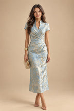 Sequin Floral Sheath Floor-Length Mother of the Bride & Groom Dresses with Satin Bodice (SHI22500925)