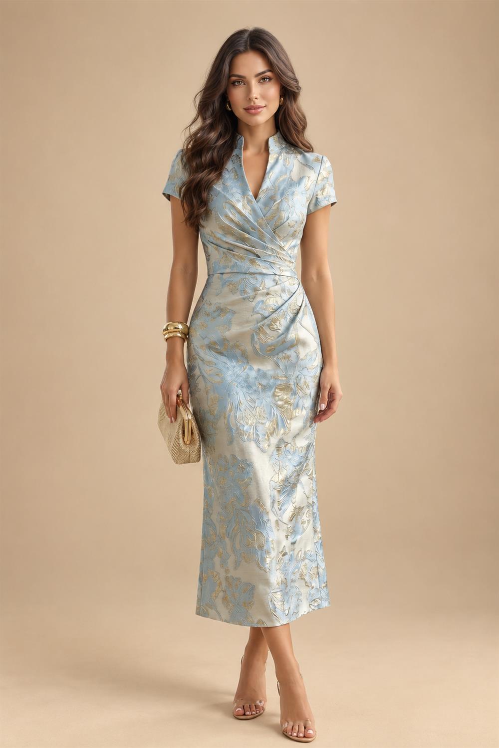 Sequin Floral Sheath Floor-Length Mother of the Bride & Groom Dresses with Satin Bodice (SHI22500925)