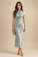 Satin Scoop Neck Mother of the Bride & Groom Dresses with 3D Flower (SHI22500338)