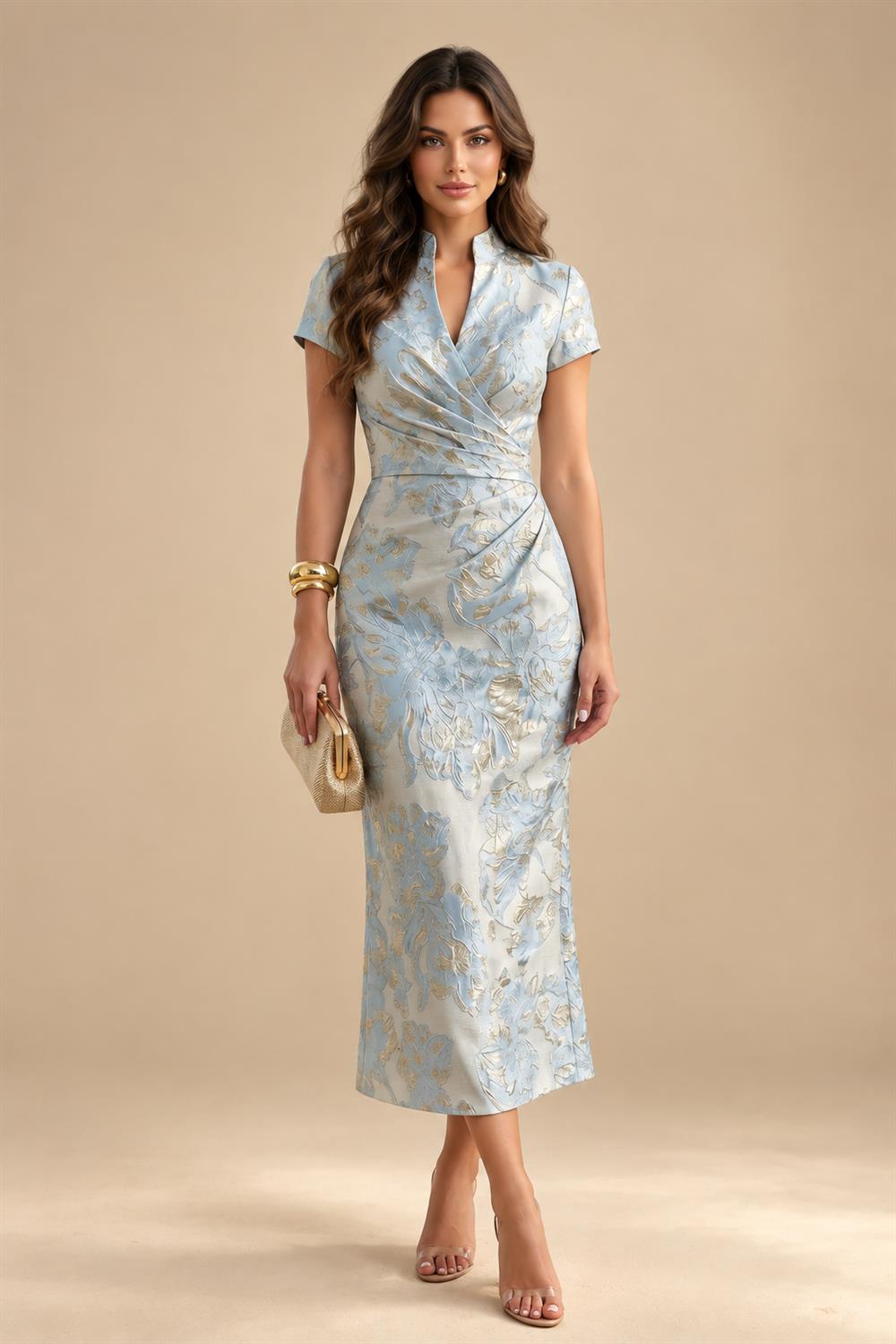 Floral Embroidery A-Line/Princess Scoop Neck Floor-Length Mother of the Bride & Groom Dresses for Women (SHI22501498)