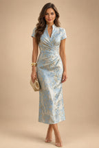 Satin Scoop Neck Mother of the Bride & Groom Dresses with 3D Flower (SHI22500338)