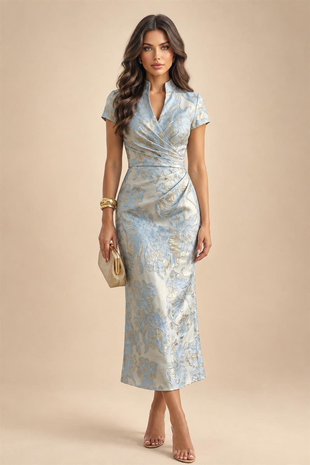 A-Line Metallic Satin Off Shoulder Bow Mother of the Bride & Groom Dresses with Floral Lace Appliques, Ruched Waist & Sweep Train (SHI22500425)