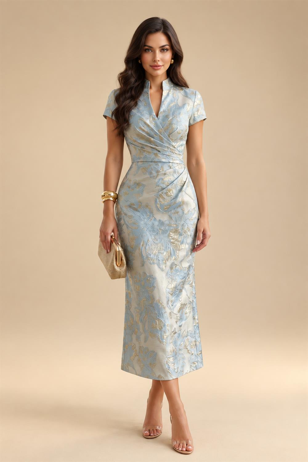 Sleeveless Lace Appliques Mother of the Bride Dresses with 3D Flower (SHI22500545)