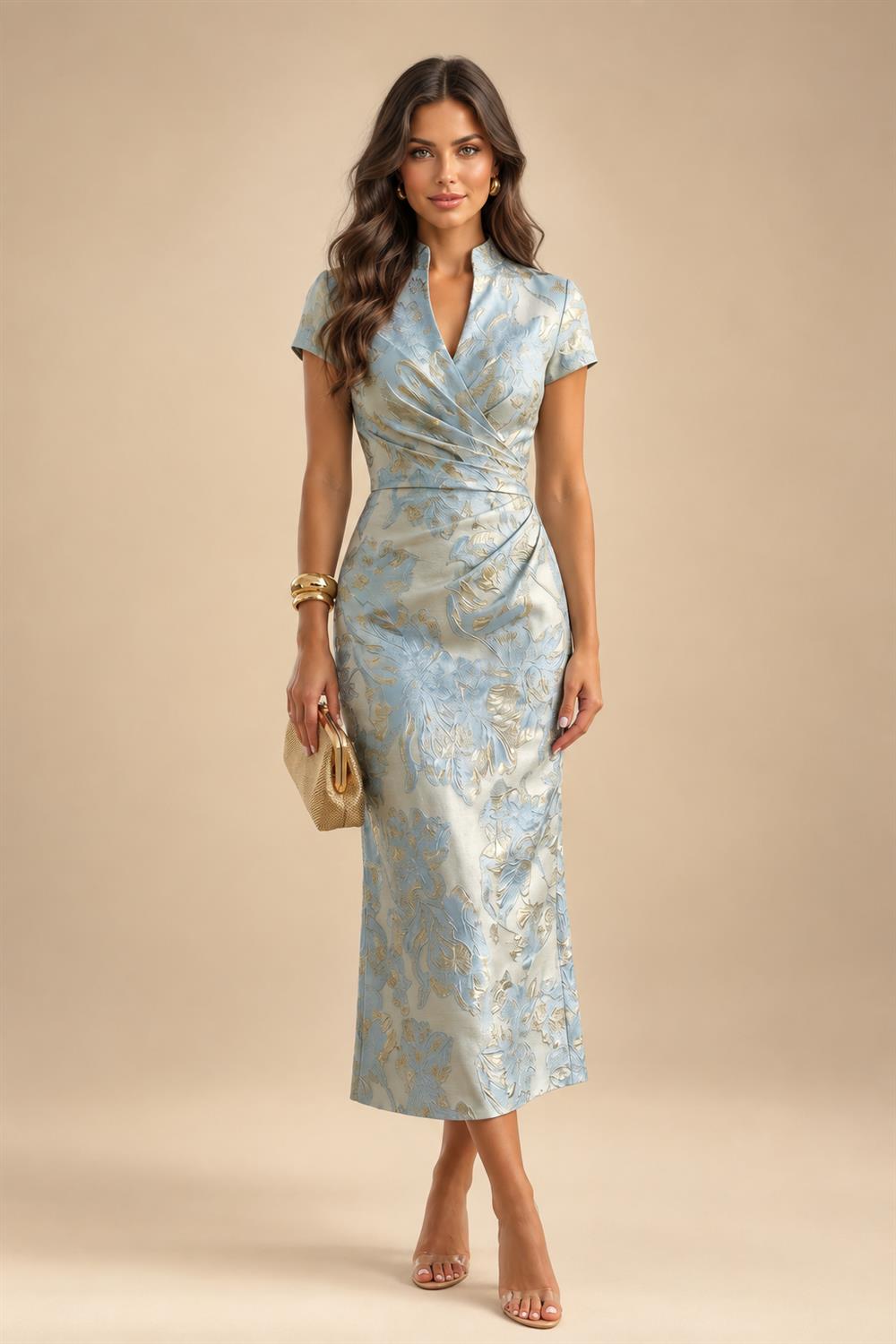 Sequin Floral Sheath Floor-Length Mother of the Bride & Groom Dresses with Satin Bodice (SHI22500925)