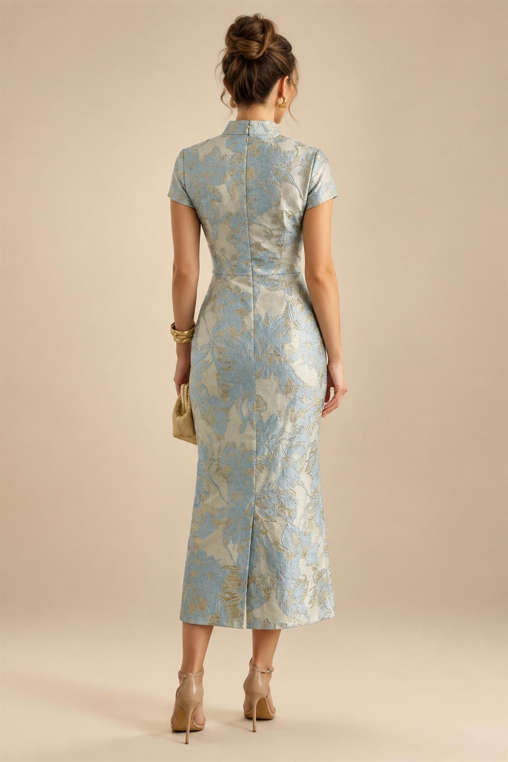 Jumpsuit Scoop Neck Chiffon Floor-Length Mother of the Bride Pantsuits with Rhinestones (SHI22501658)
