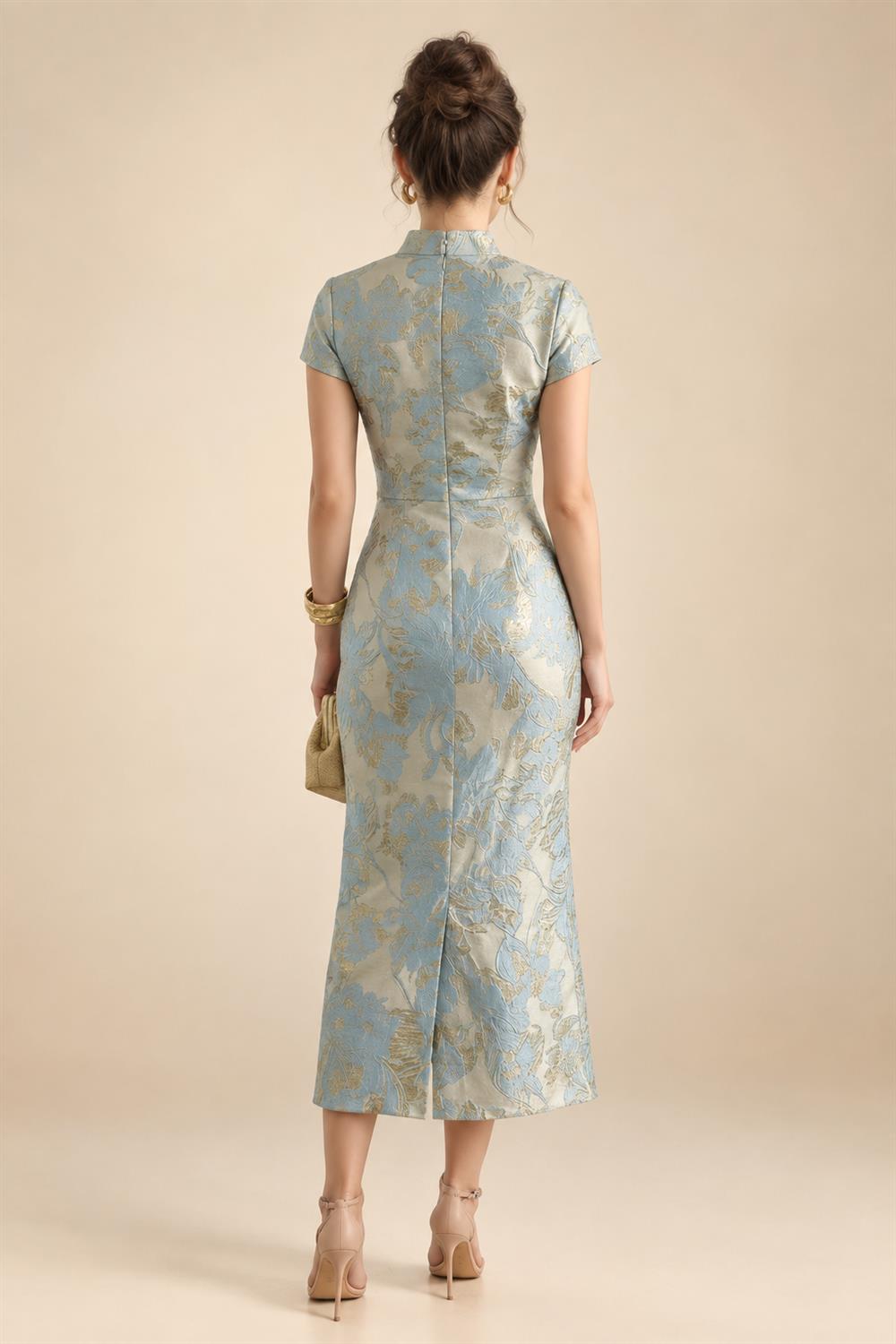 Scoop Neck Floral Print Mermaid Mother of the Bride Dresses (SHIR1110328)