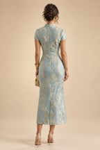 A-Line/Princess Off Shoulder Satin Floor-Length Mother of the Bride & Groom Dresses with 3D Flowers & Sweep Train (SHI22501552)