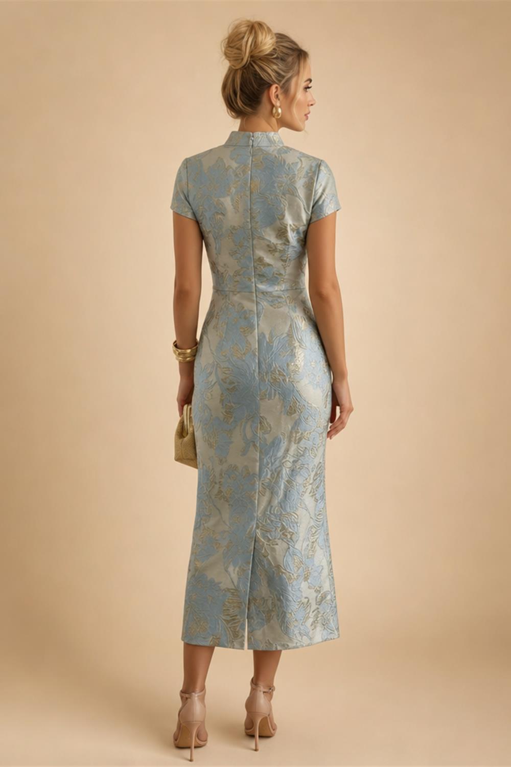 Floral Print A-Line/Princess Scoop Neck Floor-Length Mother of the Bride & Groom Dresses with Pockets (SHI22500916)