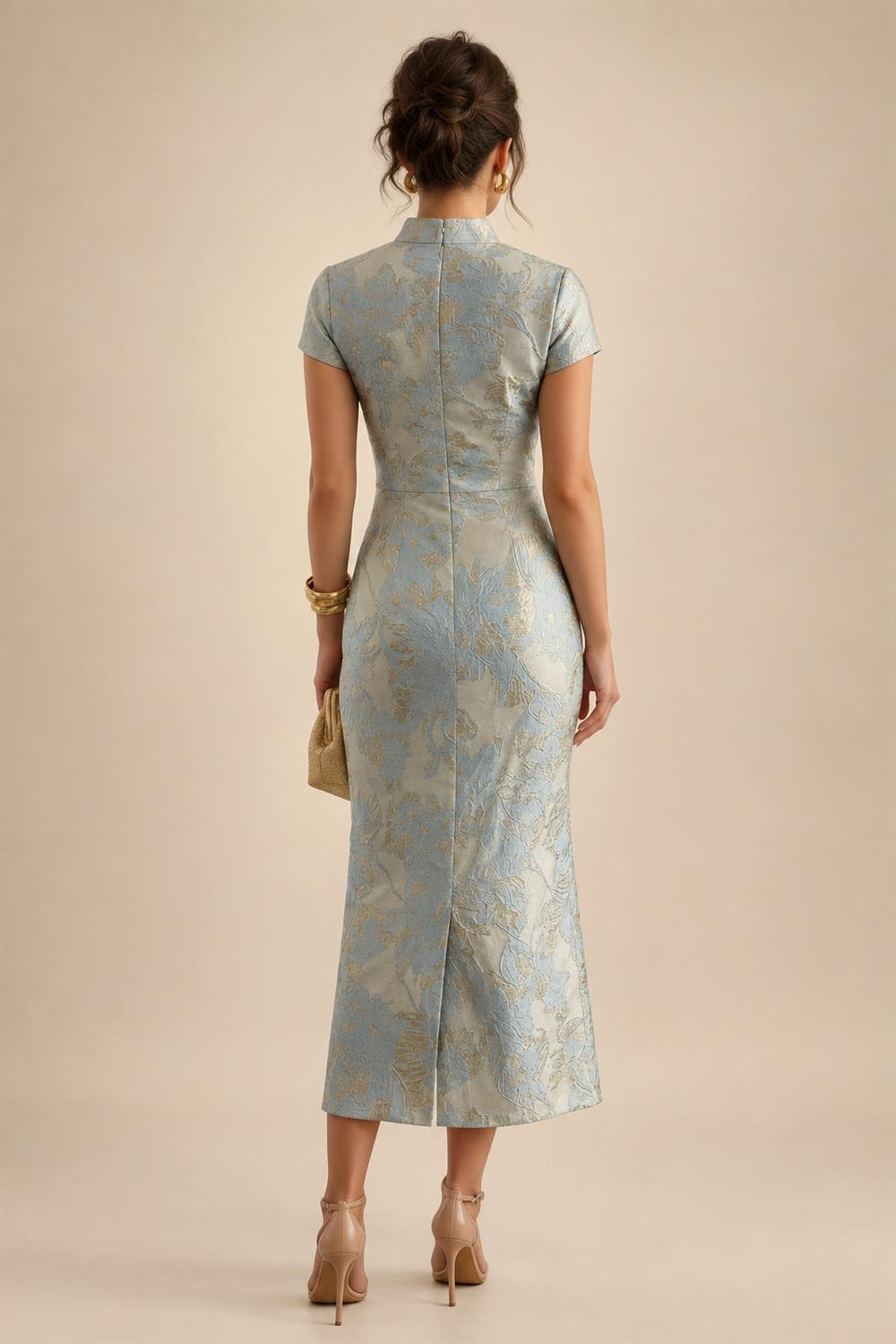 Sheath/Column Scoop Neck Velvet Maxi Mother of the Bride & Groom Dresses with Ruched Waist (SHI22501595)