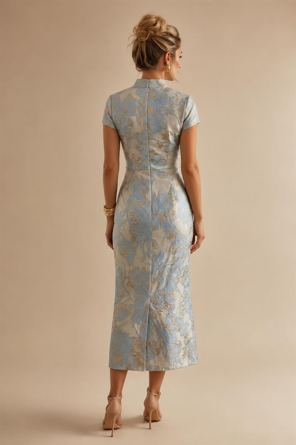 A-Line/Princess Scoop Neck Satin High-Low Mother of the Bride & Groom Dresses with Ruffles & Bow (SHI22501630)