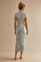 A-Line/Princess Scoop Neck Satin High-Low Mother of the Bride & Groom Dresses with Ruffles & Bow (SHI22501630)