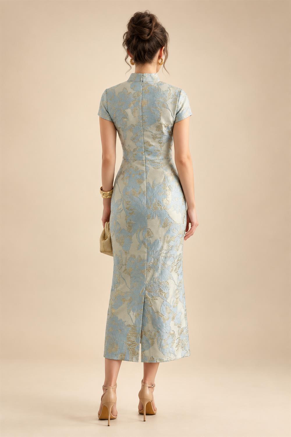 Sheath/Column Scoop Neck Chiffon Floor-Length Mother of the Bride & Groom Dresses with Lace Appliques (SHI22501639)