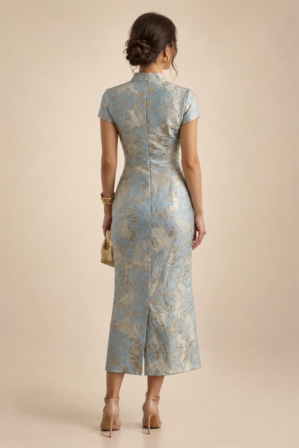 A-Line Metallic Satin Off Shoulder Bow Mother of the Bride & Groom Dresses with Floral Lace Appliques, Ruched Waist & Sweep Train (SHI22500425)
