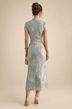 Jacquard A-Line/Princess Strapless Mini Homecoming Dresses with Bow & Pearls (SHI22370329)