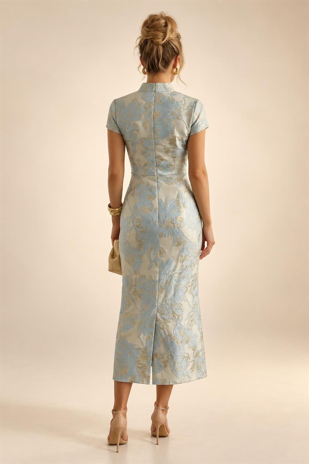 Chiffon Sheath/Column Scoop Neck Floor-Length Mother of the Bride & Groom Dresses with Lace Embroidery Bodice & Ruched Waist (SHI22501513)