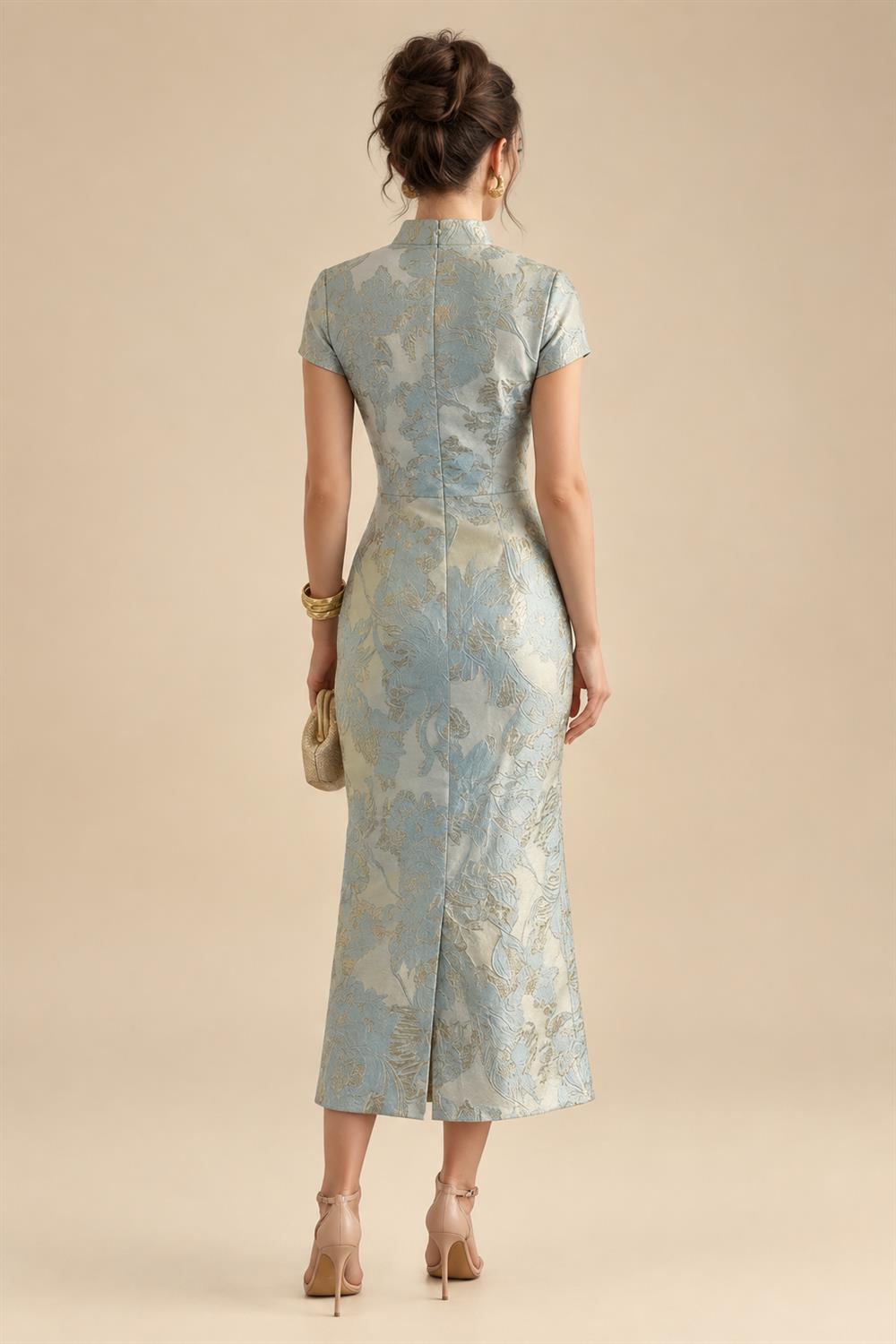 V Neck Satin Pleated Mermaid Mother of the Bride Dresses (SHIR1110589)