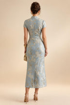 A-Line/Princess Scoop Neck Chiffon Floor-Length Mother of the Bride & Groom Dresses with Lace Appliques & Pleats (SHI22501666)