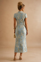 A-Line/Princess Strapless Jacquard Mini Homecoming Dresses with Bow & Pearls (SHI22370552)