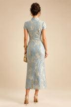 A-Line/Princess Scoop Neck Chiffon Maxi Mother of the Bride & Groom Dresses with Lace Appliques & Pleats (SHI22501638)