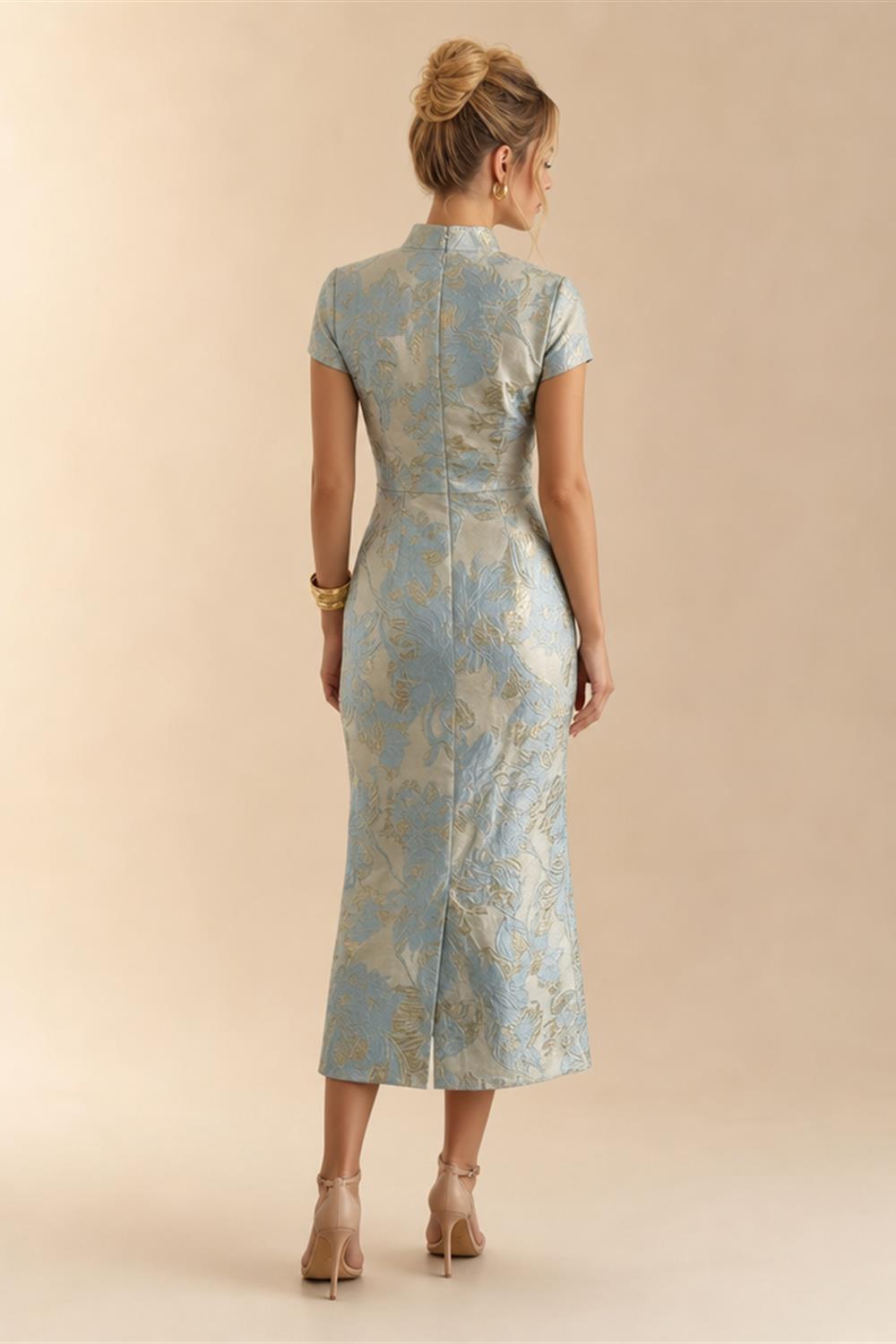 Sheath Satin Jacquard Off Shoulder Floor-Length Mother of the Bride & Groom Dresses (SHI22500823)