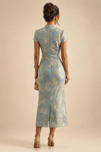 A-Line/Princess V-Neck Chiffon Maxi Mother of the Bride & Groom Dresses with Feather Trim & Pleats (SHI22501651)