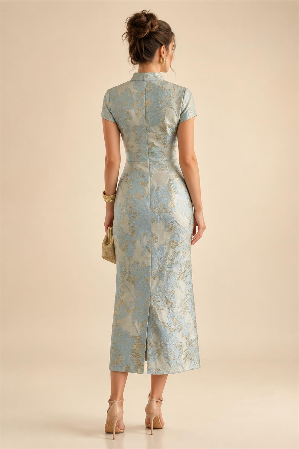 Sheath/Column V-Neck Sequin Maxi Mother of the Bride & Groom Dresses with Ruched Waist & Side Sash (SHI22501697)