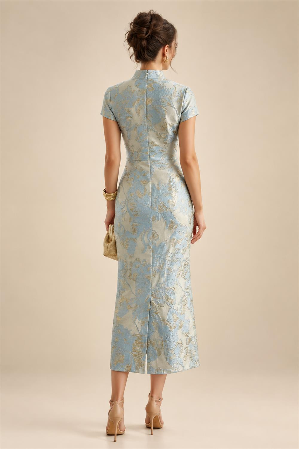 Sheath/Column One Shoulder Floral Embroidery Floor-Length Mother of the Bride & Groom Dresses with Side Draped Sash (SHI22501617)