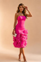 Jacquard A Line V Neck Ruffles Corset Mother of the Bride & Groom Dresses (SHI22500967)