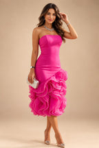 Satin A Line Round Neck Ruched Pleats Mother of the Bride & Groom Dresses (SHI22500952)