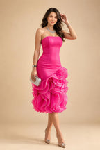 Mermaid Scoop Long Sleeve Floor Length Mother of the Bride Dresses with Peplum & Appliques (SHI22500269)