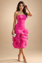 Jacquard A-Line/Princess Strapless Short Homecoming Dresses with Bow & Pearls (SHI22370324)