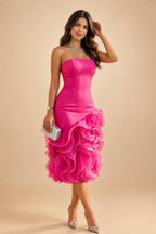 Satin Scoop Neck Mother of the Bride & Groom Dresses with 3D Flower (SHI22500338)