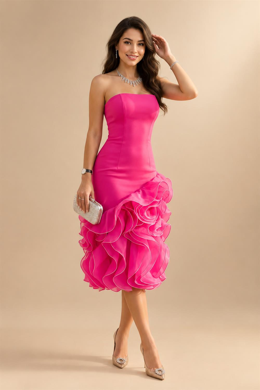 Sheath/Column Scoop Neck Velvet Floor-Length Mother of the Bride & Groom Dresses with Ruched Waist & Pockets (SHI22501602)