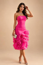 Sheath Floral Jacquard Off Shoulder Mother of the Bride & Groom Dresses with Flower (SHI22500777)