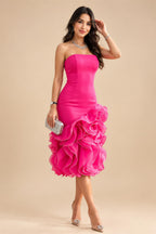 A-Line/Princess Scoop Neck Satin High-Low Mother of the Bride & Groom Dresses with Ruffles & Bow (SHI22501630)