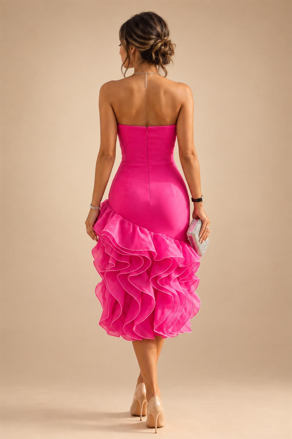Chiffon A-Line/Princess Scoop Neck Short Mother of the Bride & Groom Dresses Tiered (SHI22500912)