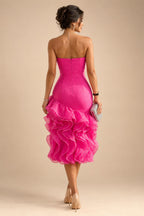 A-Line Satin V-Neck 3/4 Sleeve Mother of the Bride Dresses Floor-Length Ball Gown with Applique (SHI22500294)