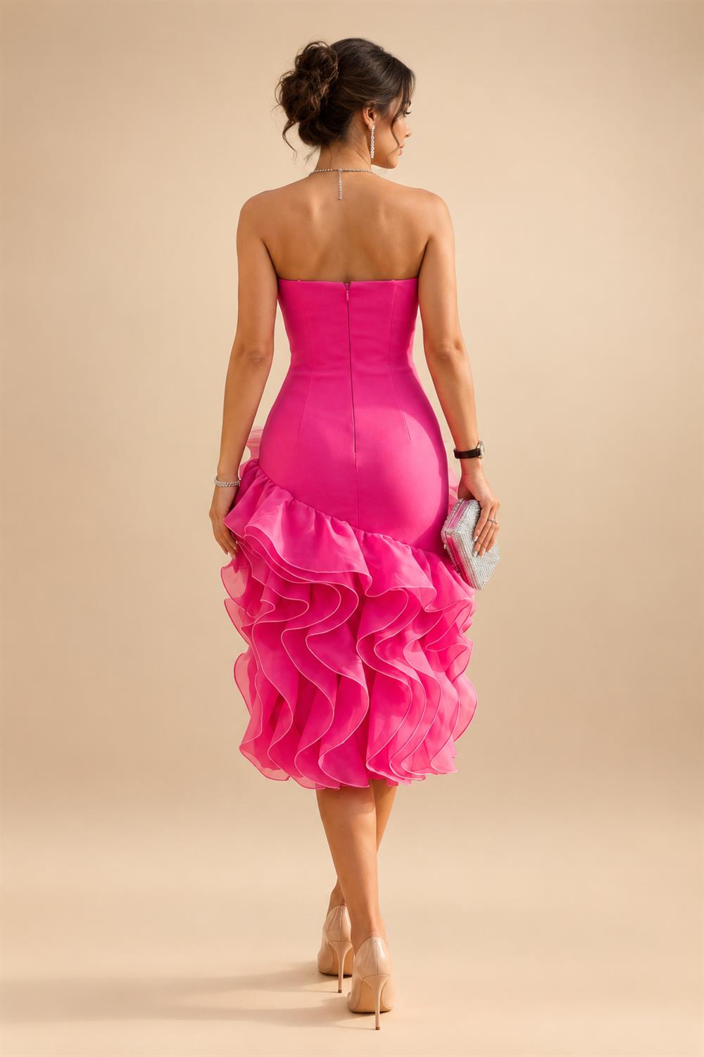 A-Line/Princess V-Neck Chiffon Maxi Mother of the Bride & Groom Dresses with Rhinestones & Pleats (SHI22501693)
