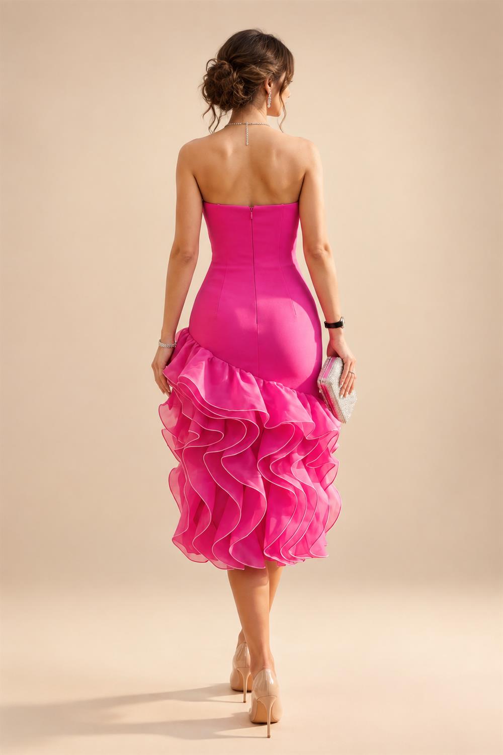 Lace Sheath/Column One Shoulder Floor-Length Mother of the Bride & Groom Dresses with Ruched Waist (SHI22500892)