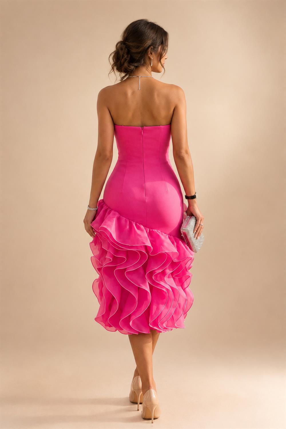A-Line Chiffon Pleated Long Mother of the Bride & Groom Dresses with 3/4 Flutter Sleeves & Sequin Waist (SHI22500702)