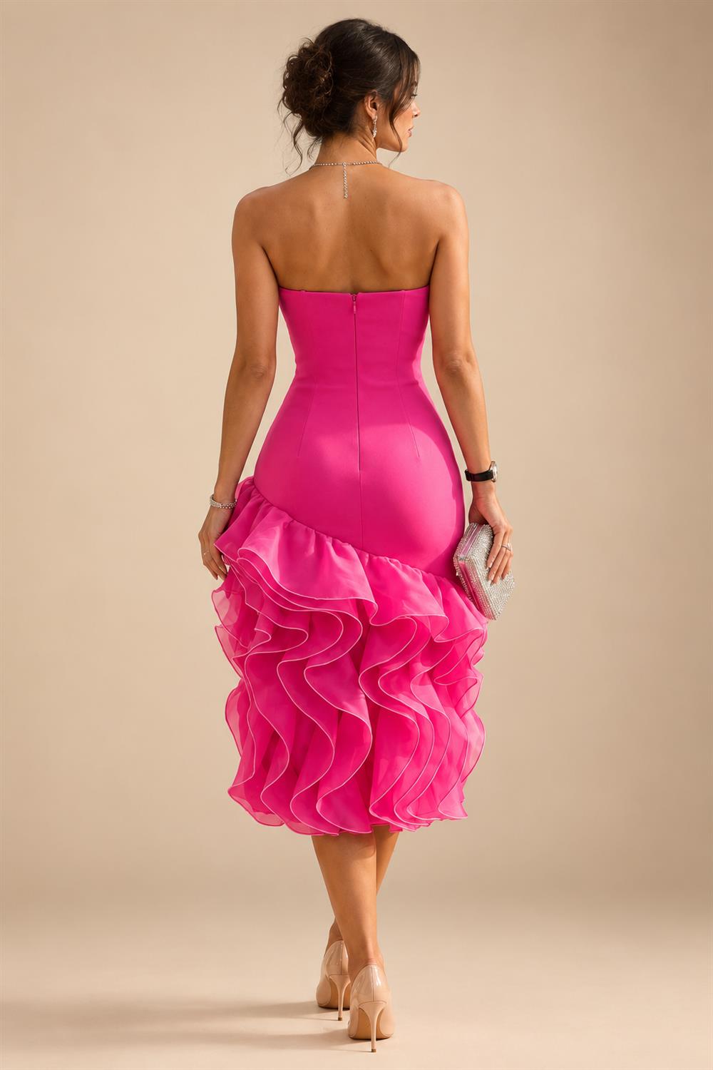 A-Line Chiffon 3/4 Flutter Sleeves Mother of the Bride & Groom Dresses with Beaded Lace Embroidered Bodice (SHI22500645)