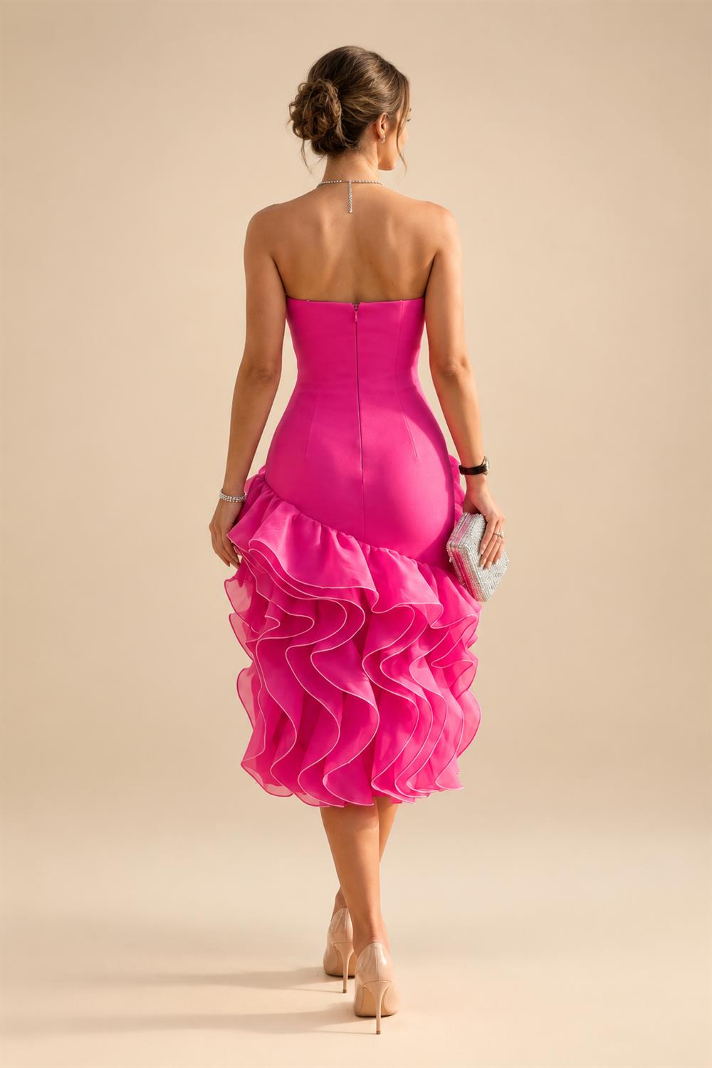Jacquard Sheath/Column V-Neck Floor-Length Mother of the Bride & Groom Dresses with Ruched Waist (SHIB22500907)